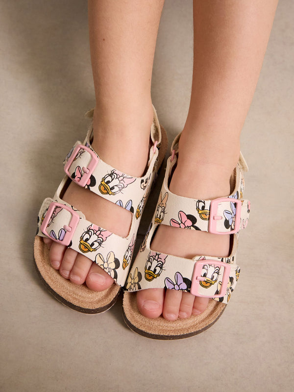 Multi Minnie Mouse Standard Fit (F) Corkbed Two Strap Sandals