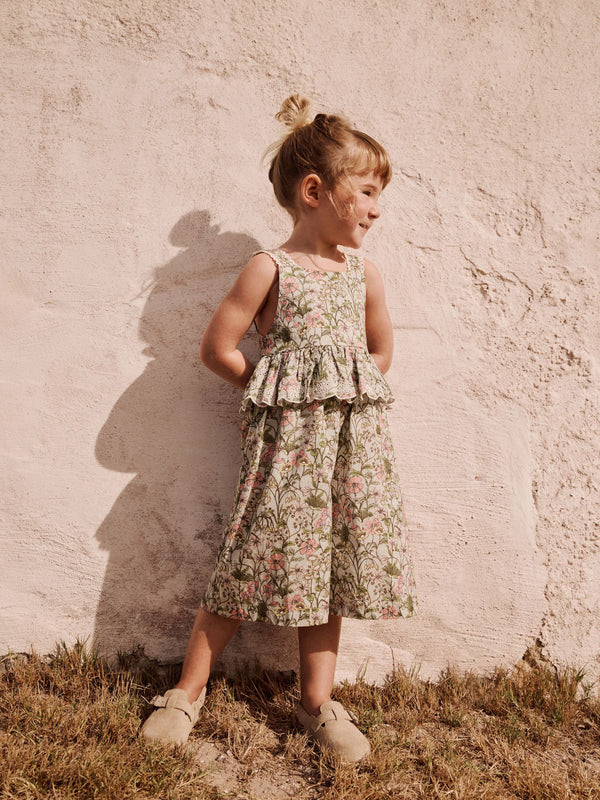 Pale Pink Floral 100% Cotton Printed Playsuit (3mths-7yrs)