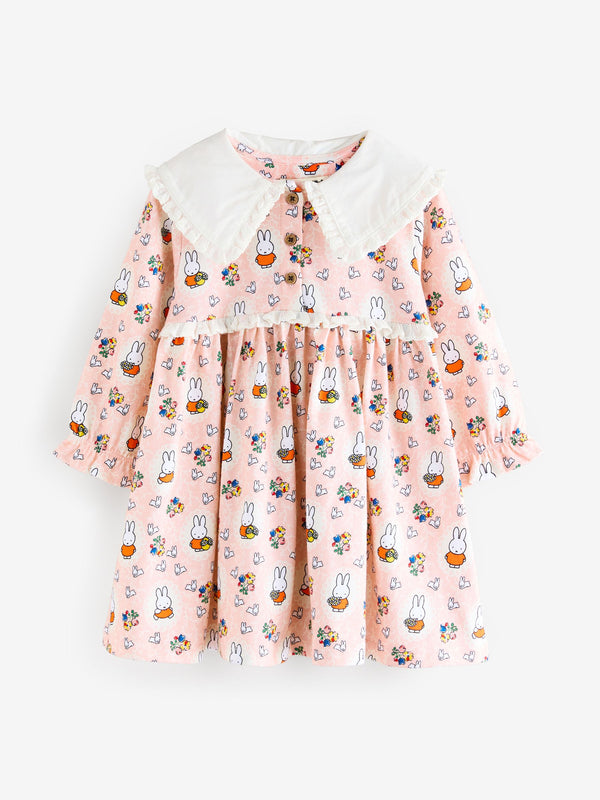 Pink Cath Kidston Miffy Long Sleeve Collar Dress (3mths-7yrs)