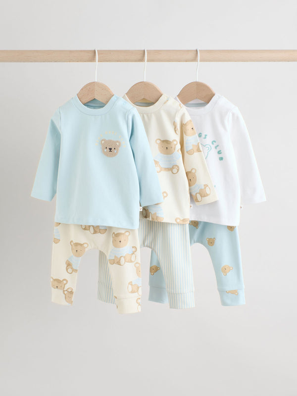 Blue Bear Baby Tops and Leggings 6 Piece Set