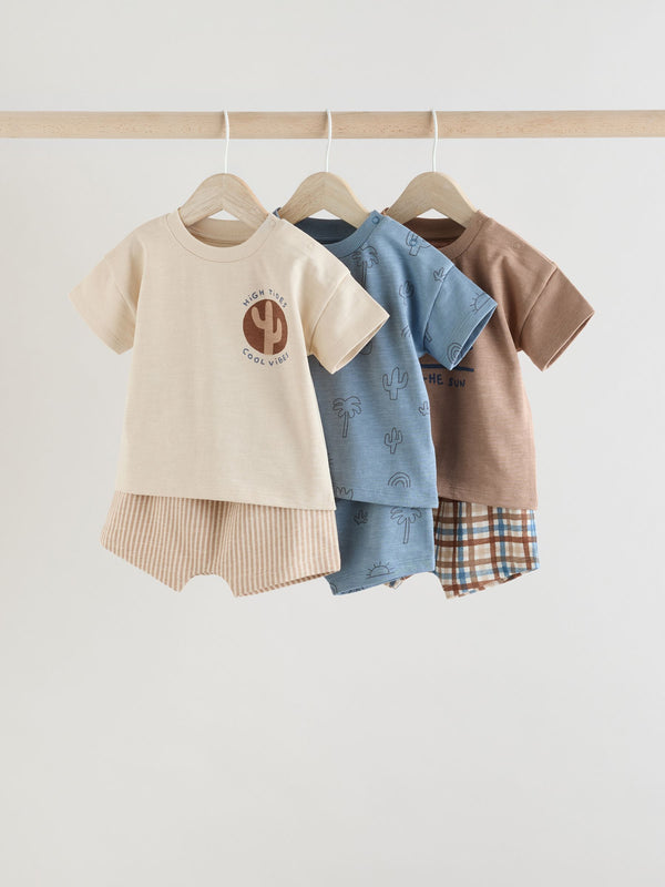 Mineral Print Baby Top and Shorts Set 6 Pack