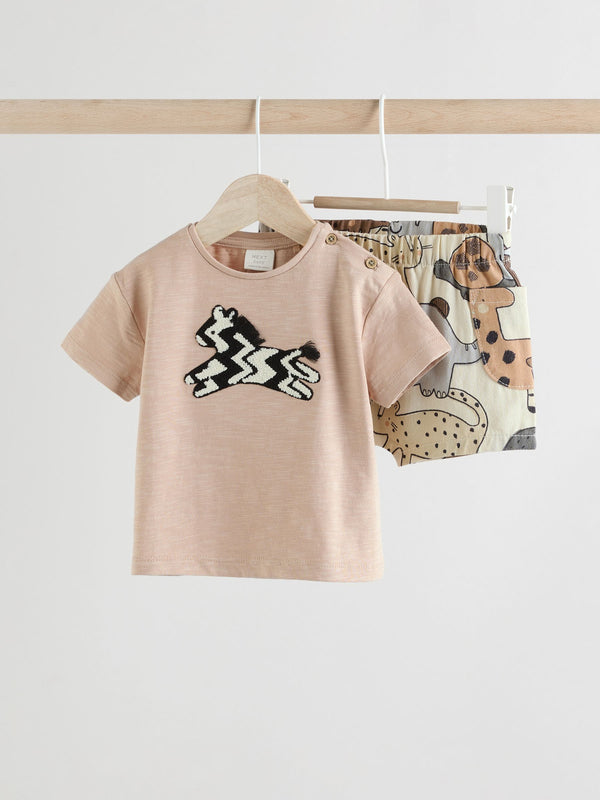 Mono Zebra Baby T-Shirt and Shorts Set