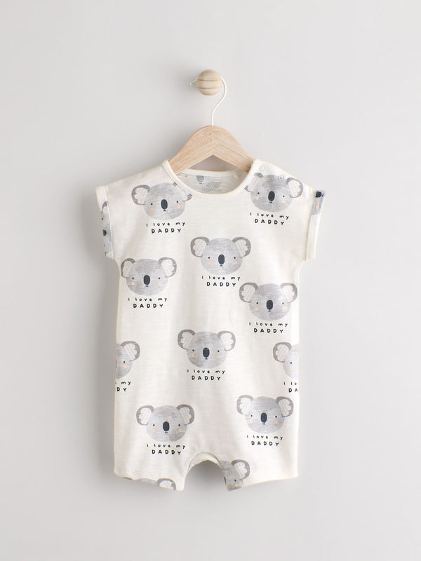 Ecru I Love My Daddy Baby Romper (0-18mths)