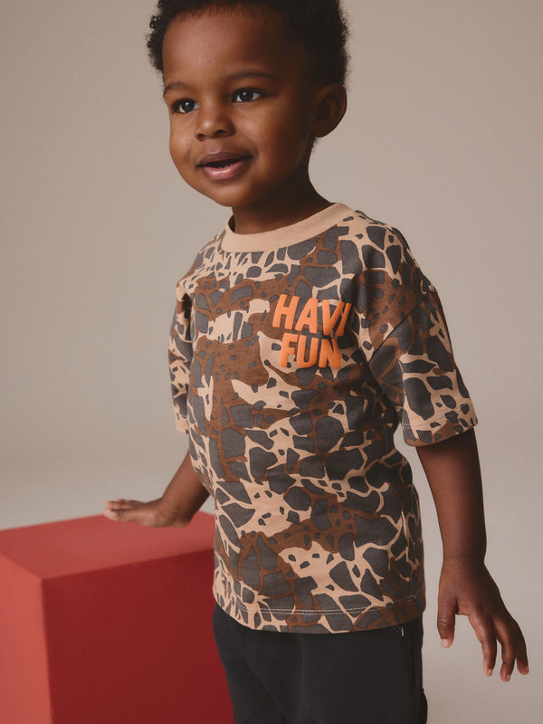 Blue/Black Snake Print Short Sleeve All-Over Print T-Shirt (3mths-7yrs)