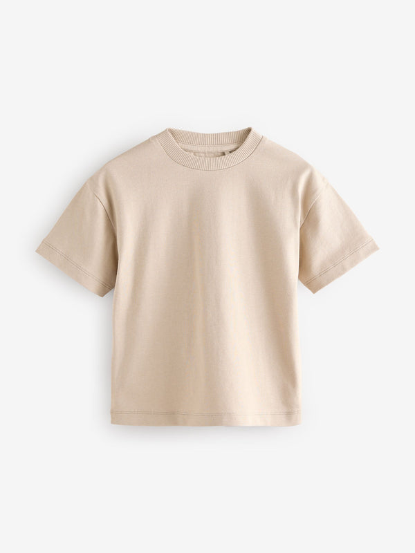 Neutral Short Sleeve Plain T-Shirt (3mths-7yrs)