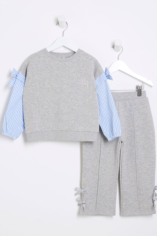 Grey River Island Girls Long Sleeve Sweatshirt Set