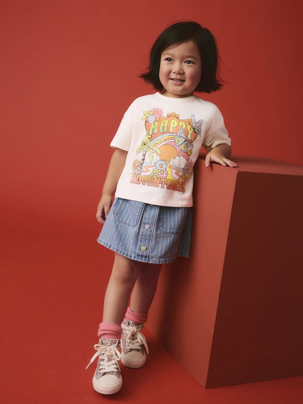 Rainbow 100% Cotton T-Shirt and Skirt Set (3mths-7yrs)