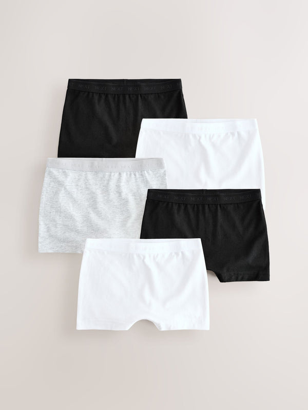 Black/White/Grey Short Briefs 5 Pack (2-16yrs)
