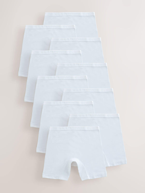 White Long Leg Short Briefs 10 Pack (2-16yrs)