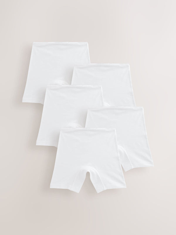 White Long Leg Short Briefs 5 Pack (2-16yrs)