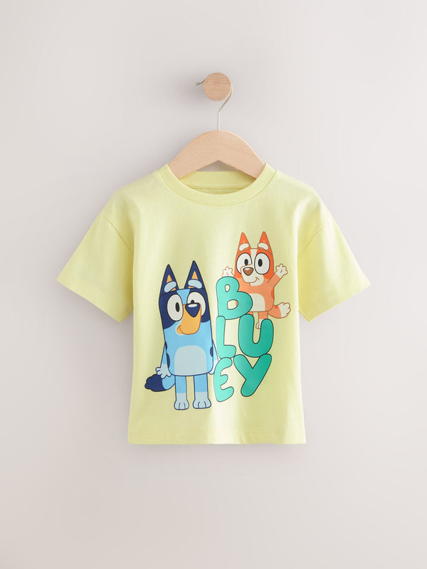 Lemon Yellow Bluey Short Sleeve T-Shirt (12mths-8yrs)