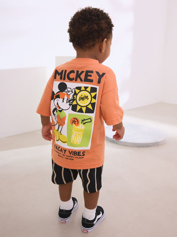 Orange Mickey Mouse T-Shirt & Shorts Set (3mths-8yrs)