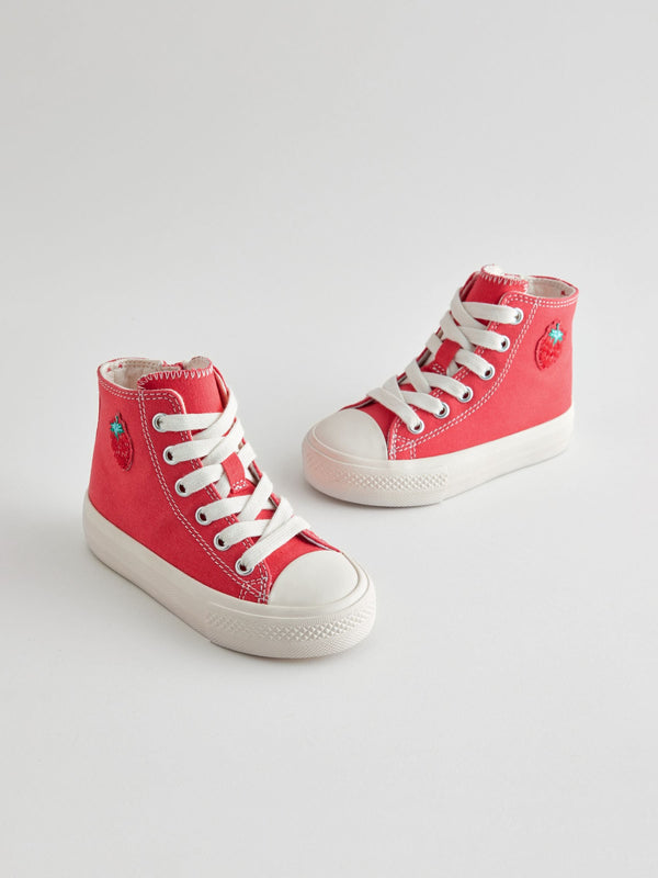 Red Chunky High Top Trainers