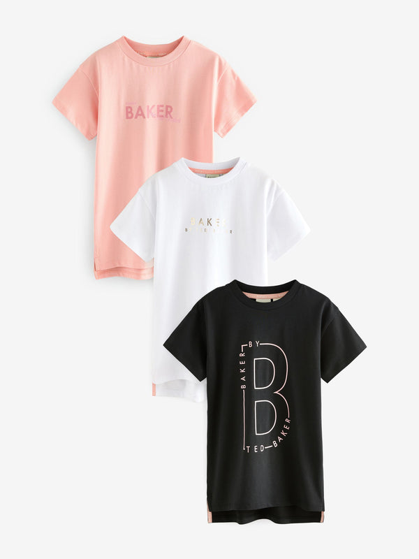 Baker By Ted Baker 3 Pack Oversized Graphic Print T-Shirts