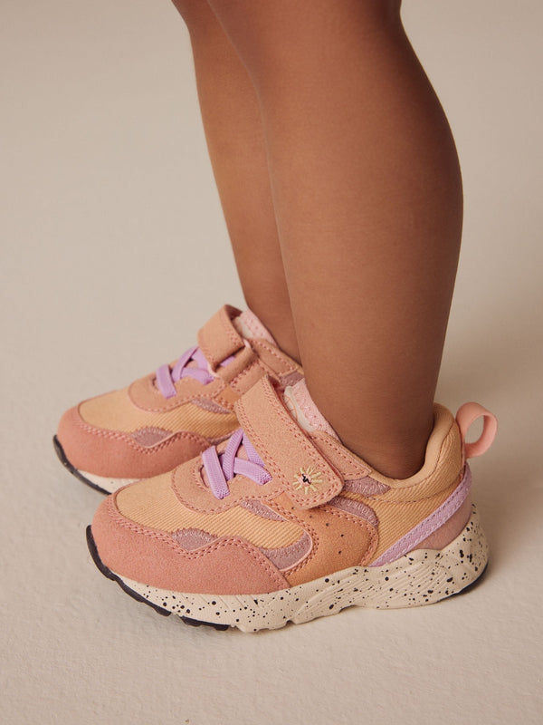 Multi Orange Standard Fit (F) Elastic Lace Touch Fasten Trainers