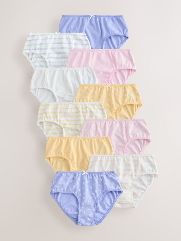 Pink/White Briefs 10 Pack (1.5-16yrs)