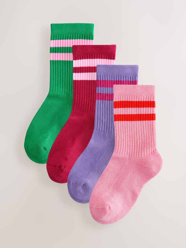 Multi 4 Pack Cotton Rich Cushioned Sole Ankle Socks
