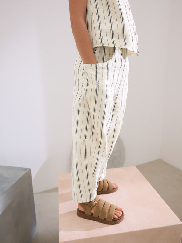 Monochrome Stripe Pullon Barrel Trousers (3-16yrs)