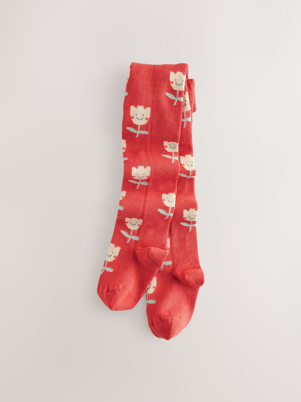 Red Cotton Rich Character Tights
