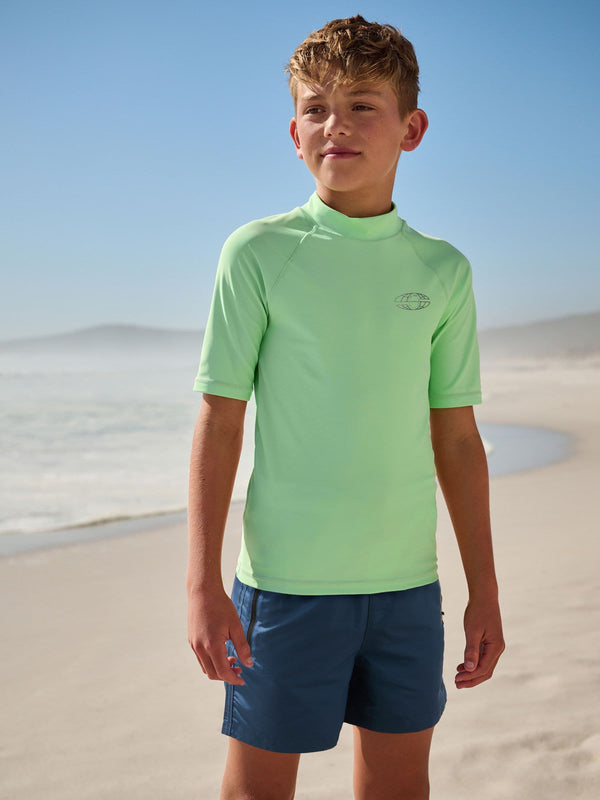 Mint Green Short Sleeve Rash Vest (3-16yrs)