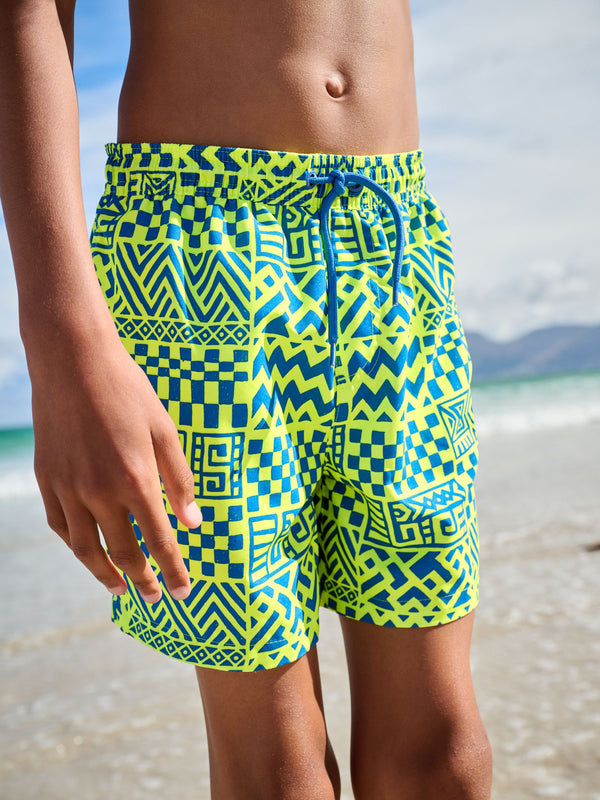 Yellow Printed Swim Shorts (3-16yrs)