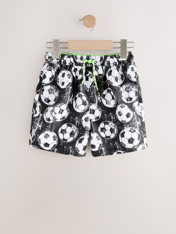 Black/White Printed Swim Shorts (3-16yrs)