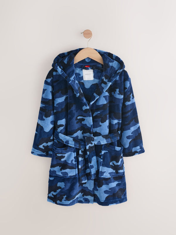 Blue/Navy Camo Fleece Robe Pyjamas (1.5-16yrs)