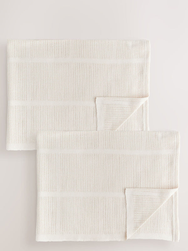 2 Pack Natural 100% Cotton Baby Cellular Blanket
