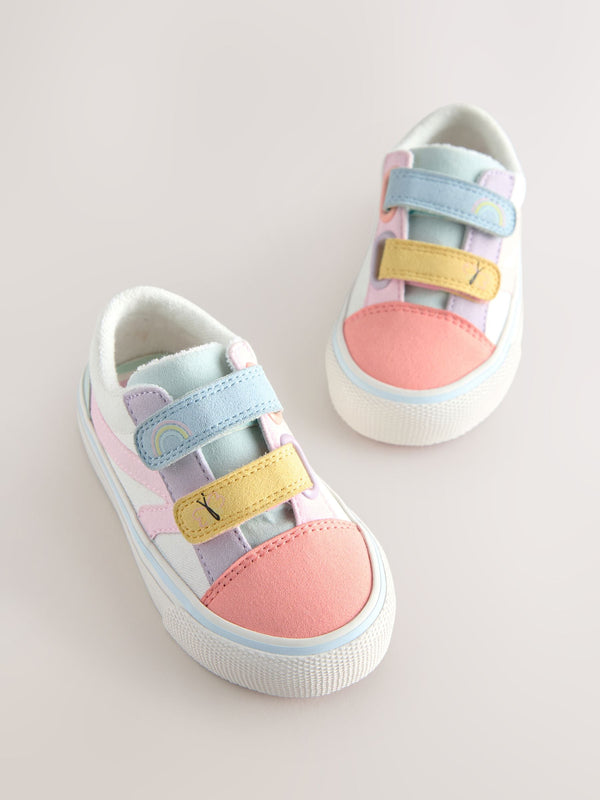 Multi Colourblock Wide Fit (G) Touch Fastening Trainers