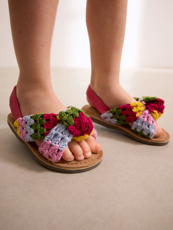 Rainbow Crochet Twist Sandals