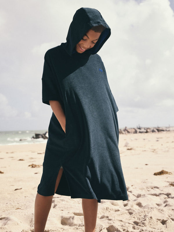 Dark Navy Poncho Towel (3-16yrs)