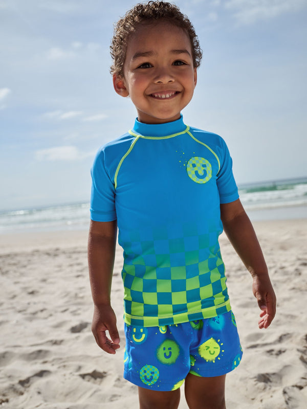 Blue Green Ombre Rash Vest and Shorts Set (3mths-7yrs)