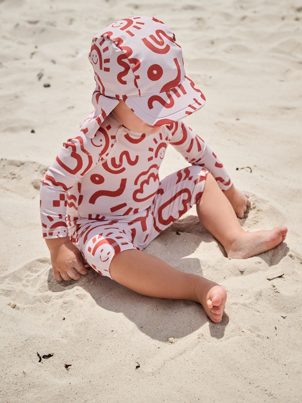 Neutral Sunsafe Swimsuit and Hat Set (3mths-7yrs)