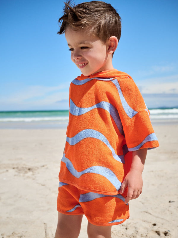 Orange/Blue 100% Cotton Toweling Set (3mths-7yrs)