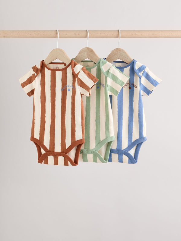 Multi Baby Long Sleeve Bodysuits 3 Pack