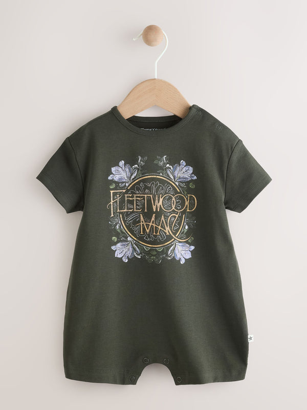 Charcoal Grey Fleetwood Mac Baby Romper