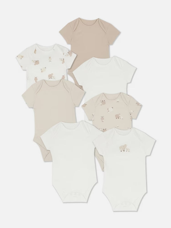 7 pk sheep bodysuits