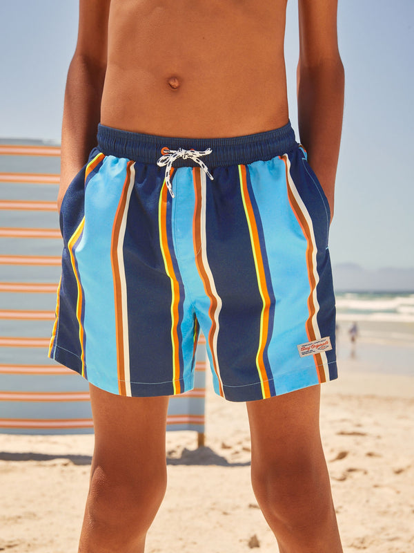 Blue Stripe Swim Shorts (3-16yrs)