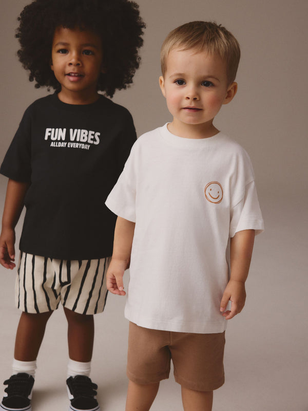 Monochrome Short Sleeve T-Shirts & Joggers Set 2 Pack (3mths-7yrs)