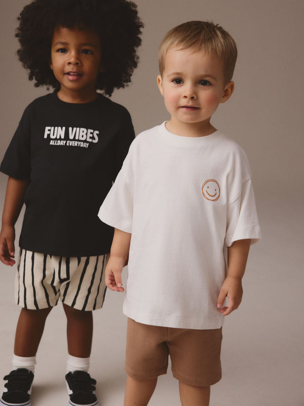 Monochrome Short Sleeve T-Shirts & Joggers Set 2 Pack (3mths-7yrs)