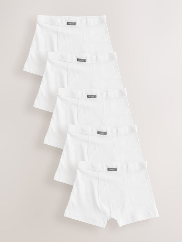 White Soft Waistband Trunks 5 Pack (1.5-16yrs)
