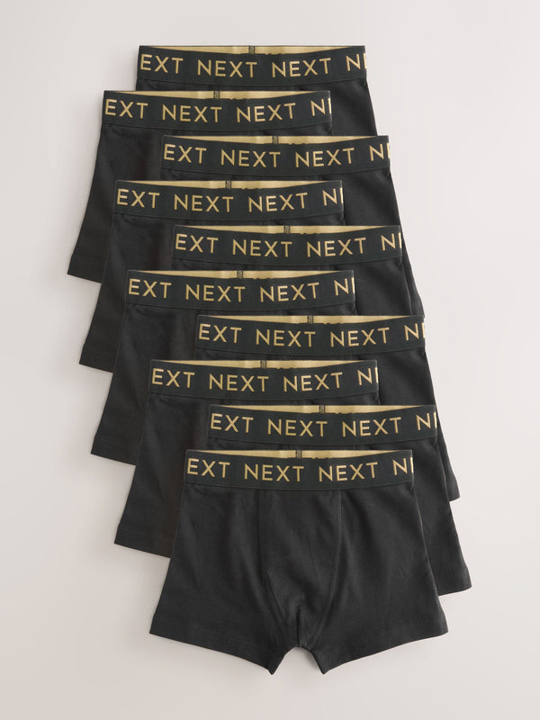 Black with Gold Waistband Trunks 10 Pack (1.5-16yrs)