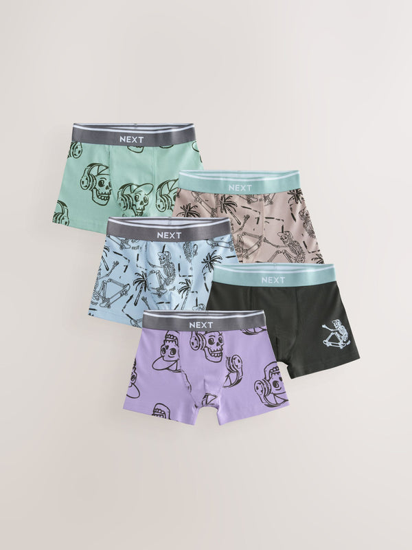 Skeleton Print Trunks 5 Pack (2-16yrs)