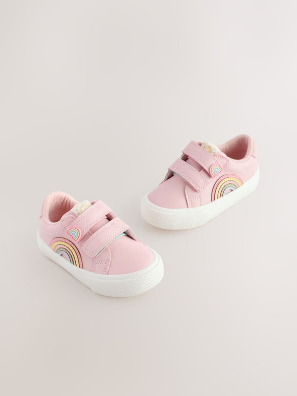 Pink Wide Fit (G) Touch Fasten Trainers