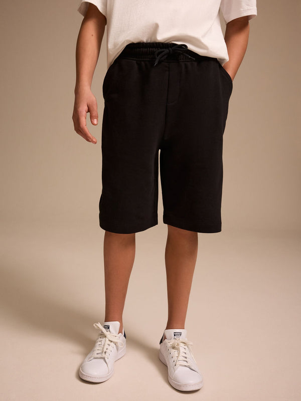 Black Loose Fit Basic Shorts (3-16yrs)