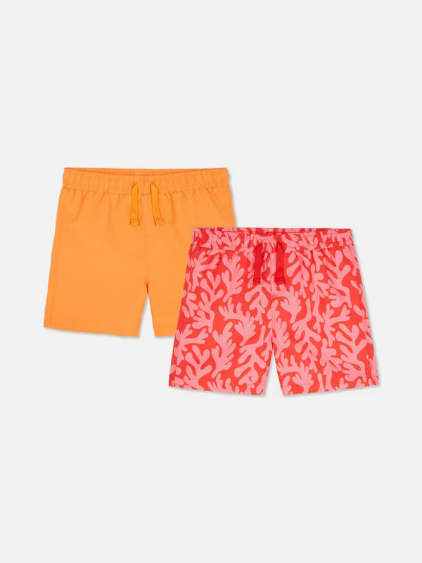 Primark red/orange 2 pk swimshorts