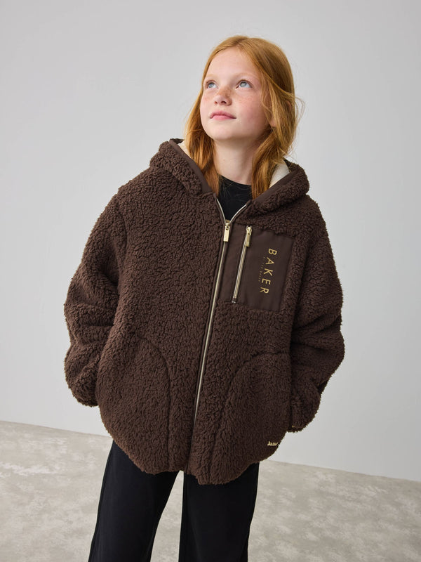 Baker by Ted Baker Zip Through Hooded Fleece Jacket