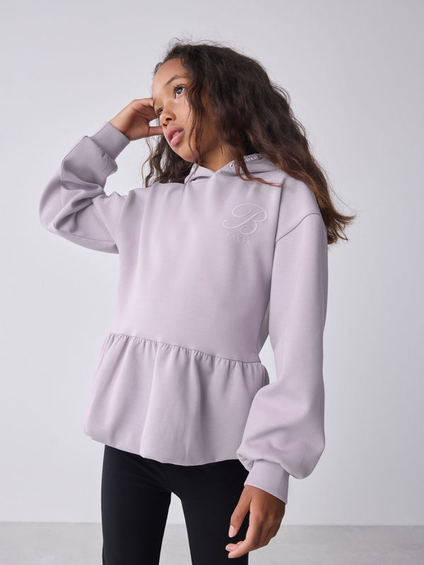Baker by Ted Baker Lilac Purple Premium Bubble Hem Peplum Hoodie