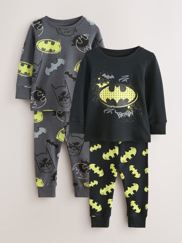 Black Batman License Snuggle Pyjamas 2 Pack (9mths-10yrs)