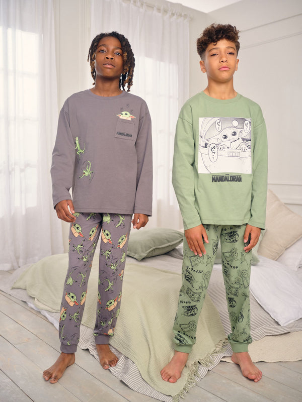 Green License Jogger Pyjamas 2 Pack (3-14yrs)